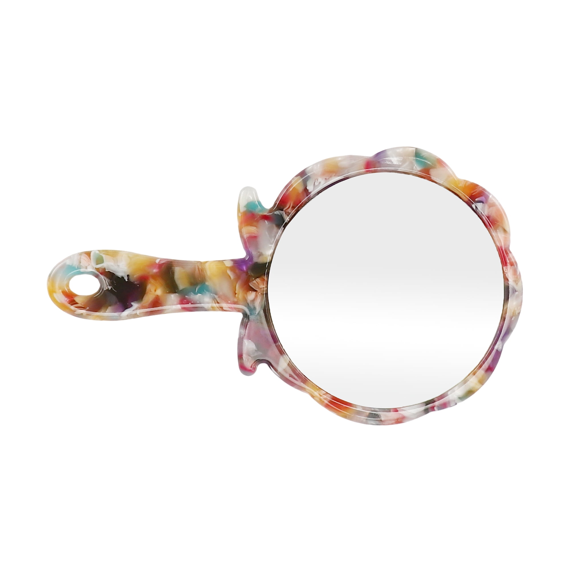 Unique Bargains Heart Shape Handheld Mirror Multicolor