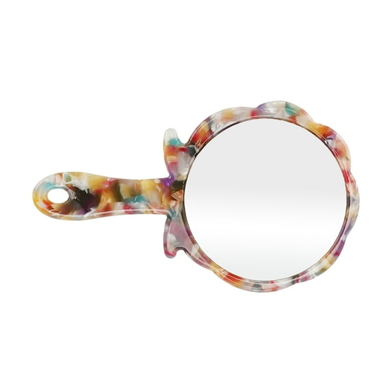 Unique Bargains Heart Shape Handheld Mirror Multicolor