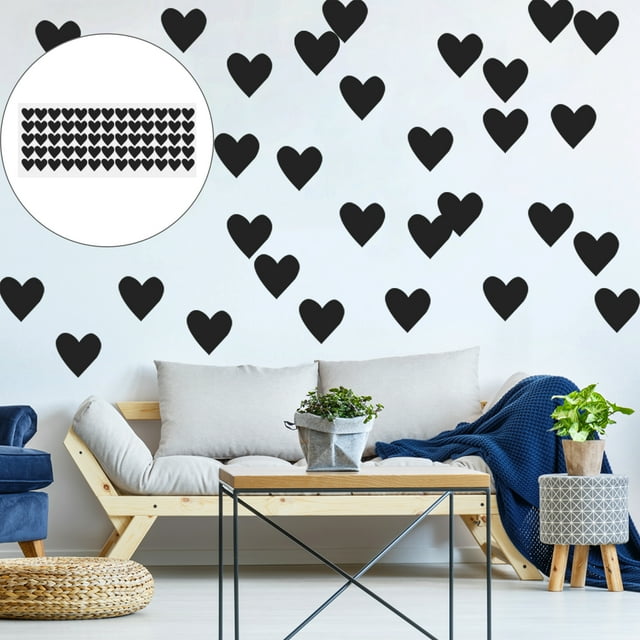 Unique Bargains Heart Shape Peel and Stick Wall Decals Sticker Perfect