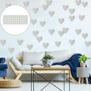 Unique Bargains Heart Shape Peel and Stick Wall Decals Sticker Perfect Decoration Living Room Bedroom Silver Tone 65pcs