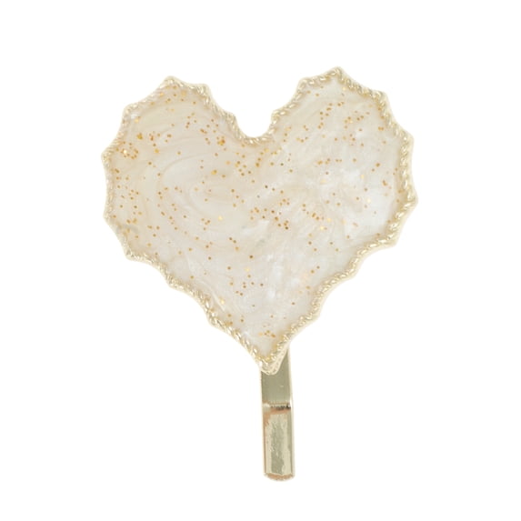 Unique Bargains Heart Shape Ponytail Buckle Hair Clip for Women Beige