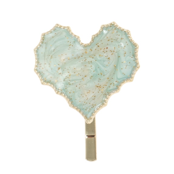 Unique Bargains Heart Shape Ponytail Buckle Hair Clip for Women Light Green