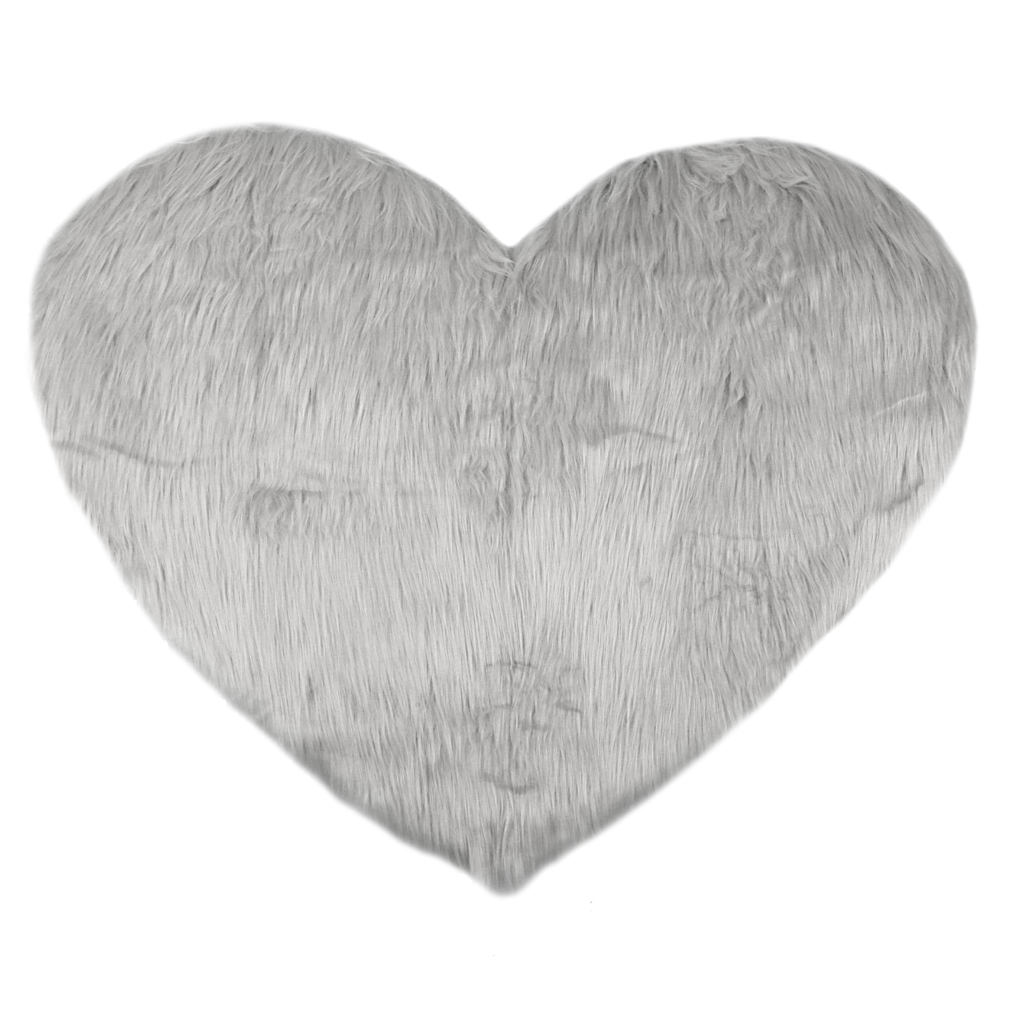 Unique Bargains Heart Shape Soft Absorbent Bath Rugs Grey 16" x 20"