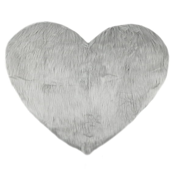 Unique Bargains Heart Shape Soft Absorbent Bath Rugs Grey 16" x 20"
