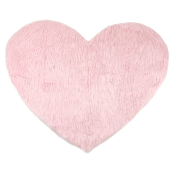 Unique Bargains Heart Shape Soft Absorbent Bath Rugs Light Pink 12" x 16"
