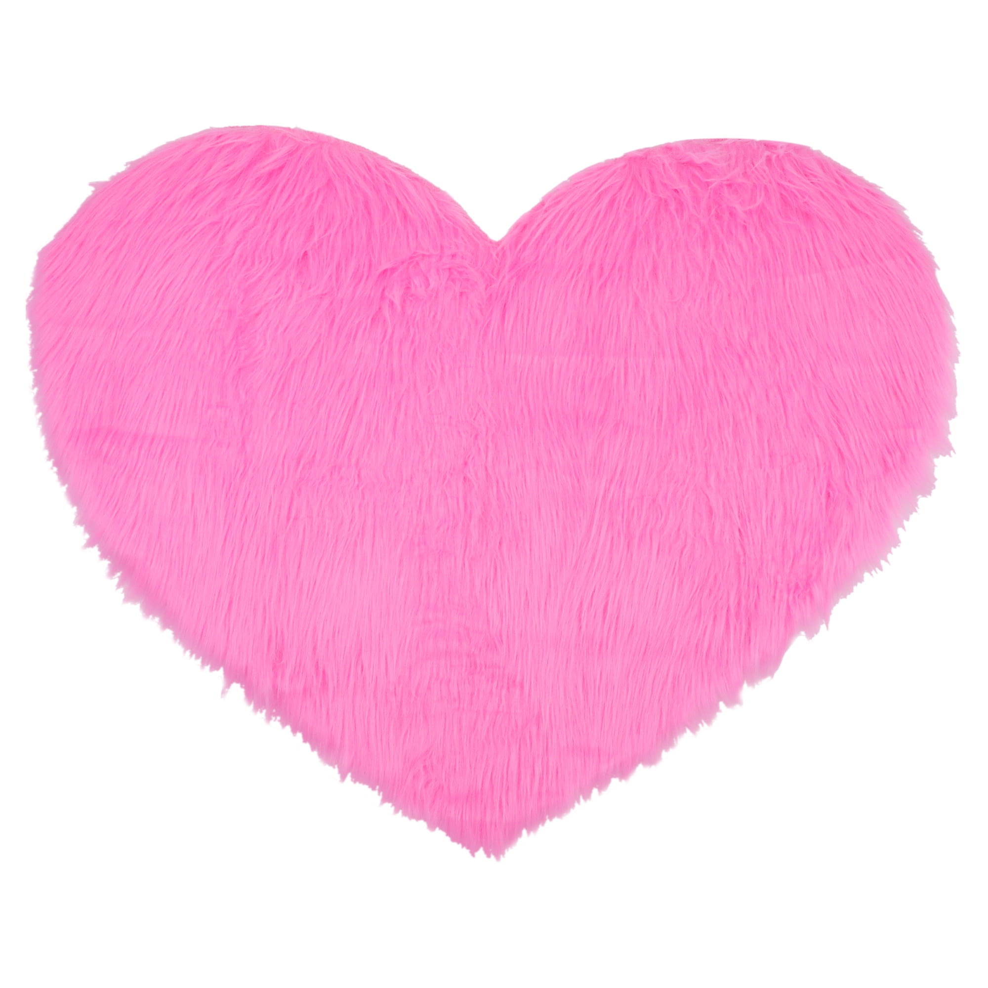 Unique Bargains Heart Shape Soft Absorbent Bath Rugs Pink 16" x 20"