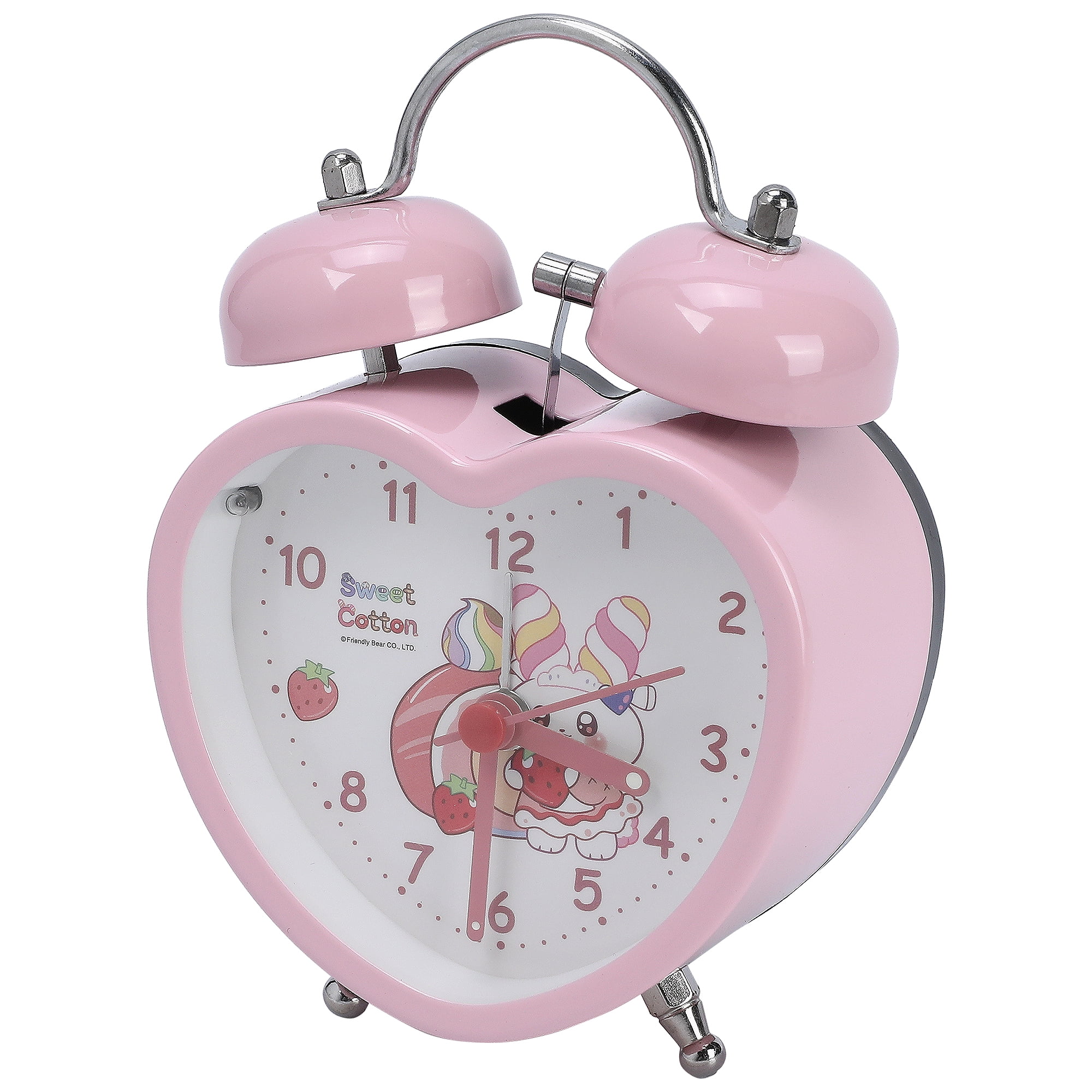 Unique Bargains Heart-Shaped Alarm Clock Light Pink 3.3"L x 2.2"W x 5.1"H