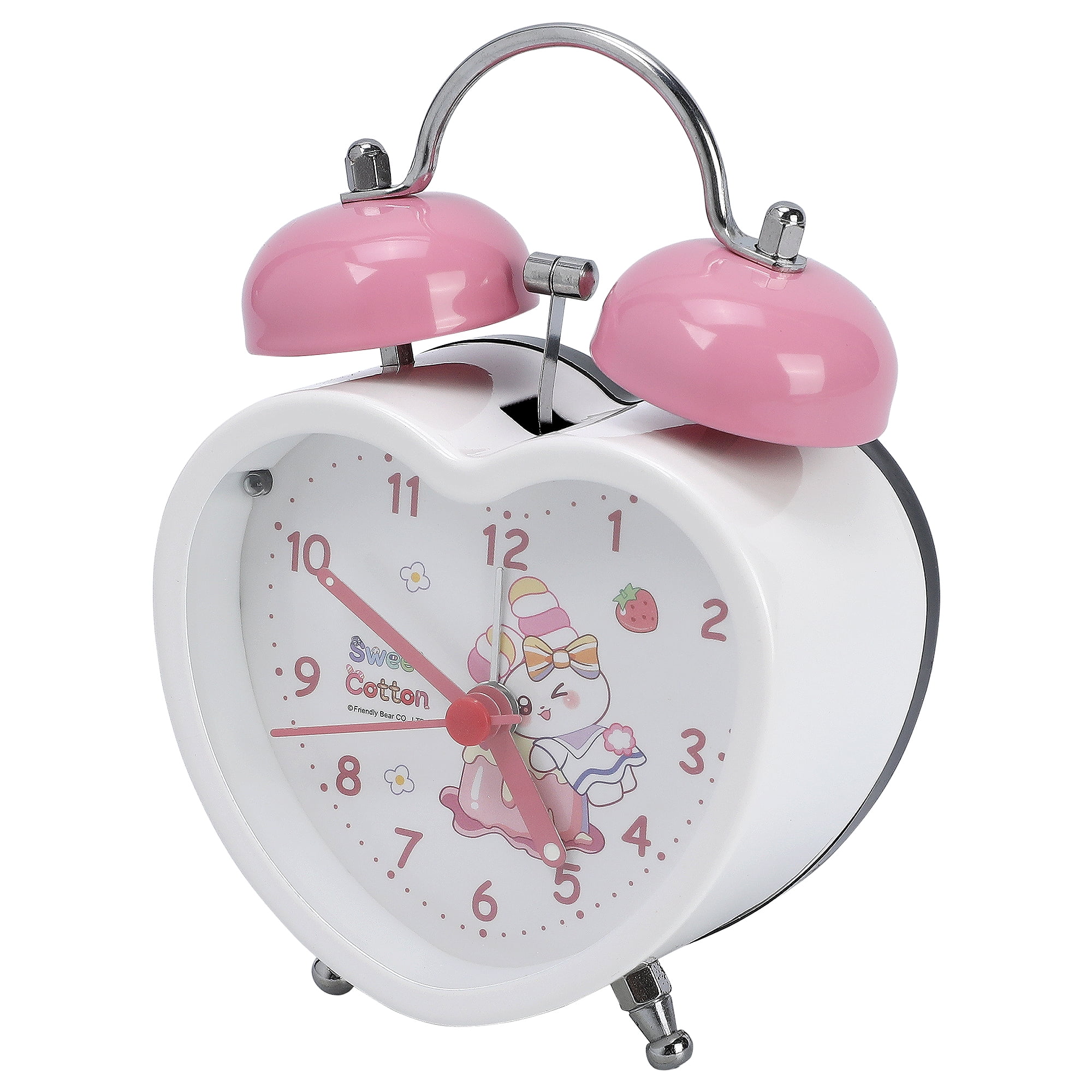 Unique Bargains Heart-Shaped Alarm Clock White 3.3"L x 2.2"W x 5.1"H
