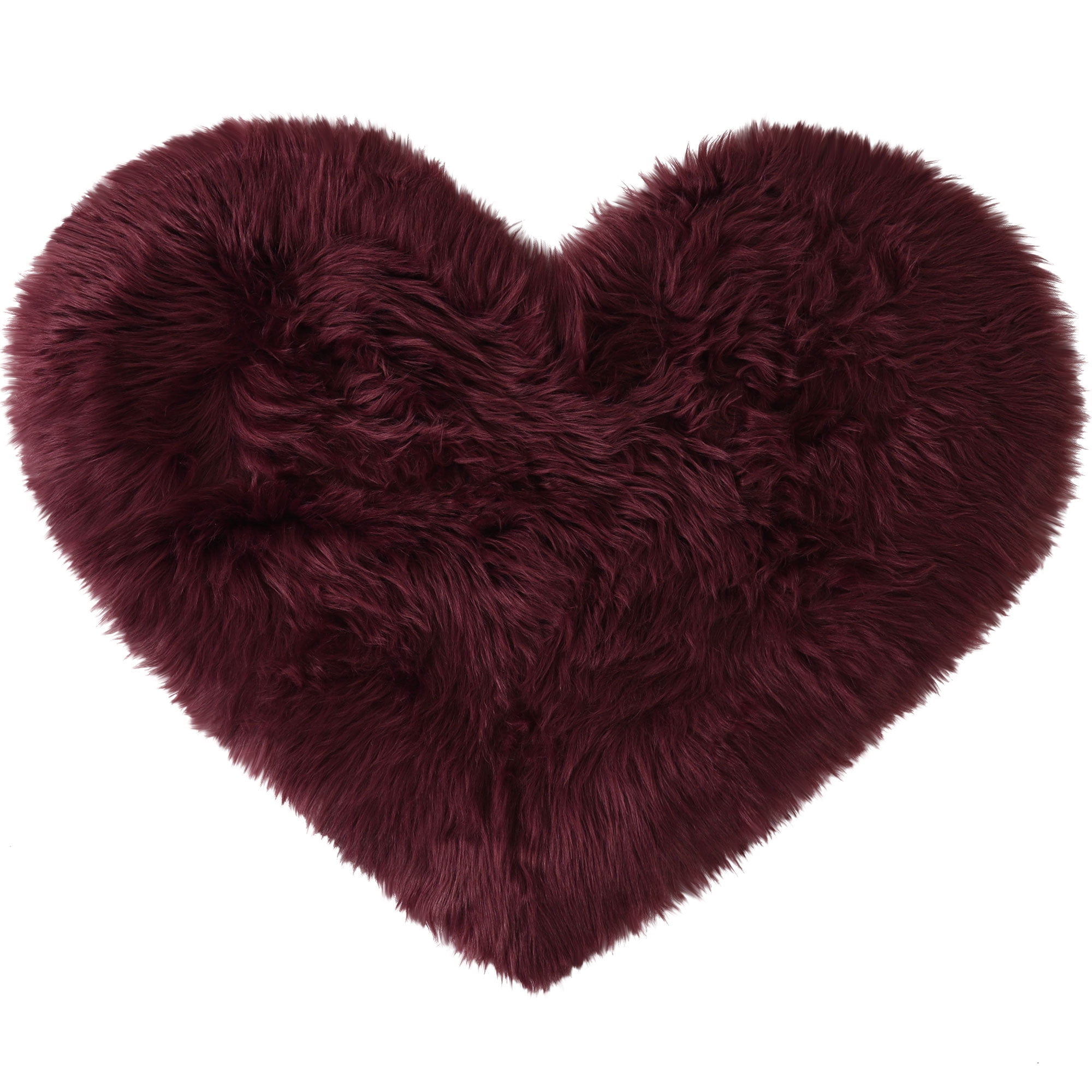 Unique Bargains Heart Shaped Faux Fur Shag Area Rug 2.3Ft x 3Ft