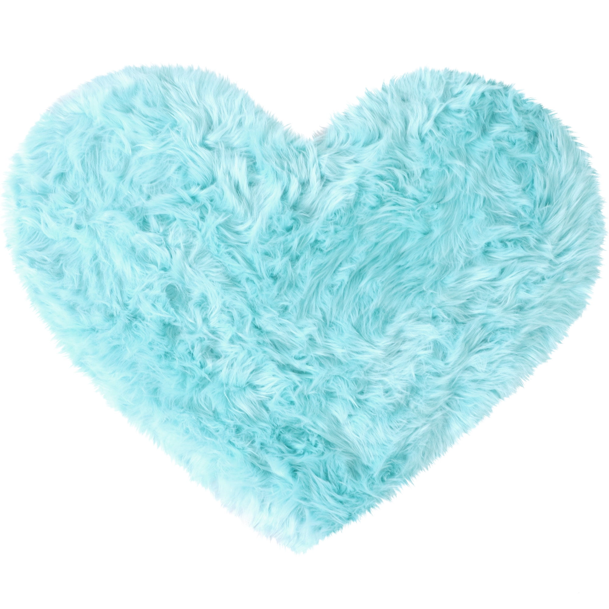 Unique Bargains Heart Shaped Faux Fur Shag Area Rug 2.3Ft x 3Ft Light