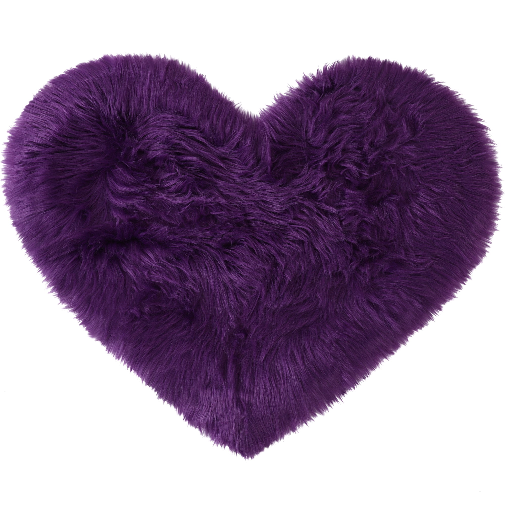 Unique Bargains Heart Shaped Faux Fur Shag Area Rug 2.3Ft x 3Ft Purple