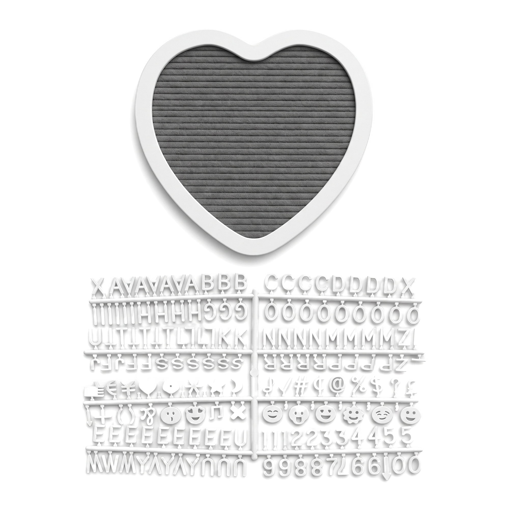 Unique Bargains Heart Shaped Message Board for Decor Gift Gray 10.23"L x 10.03 x 10.2"H