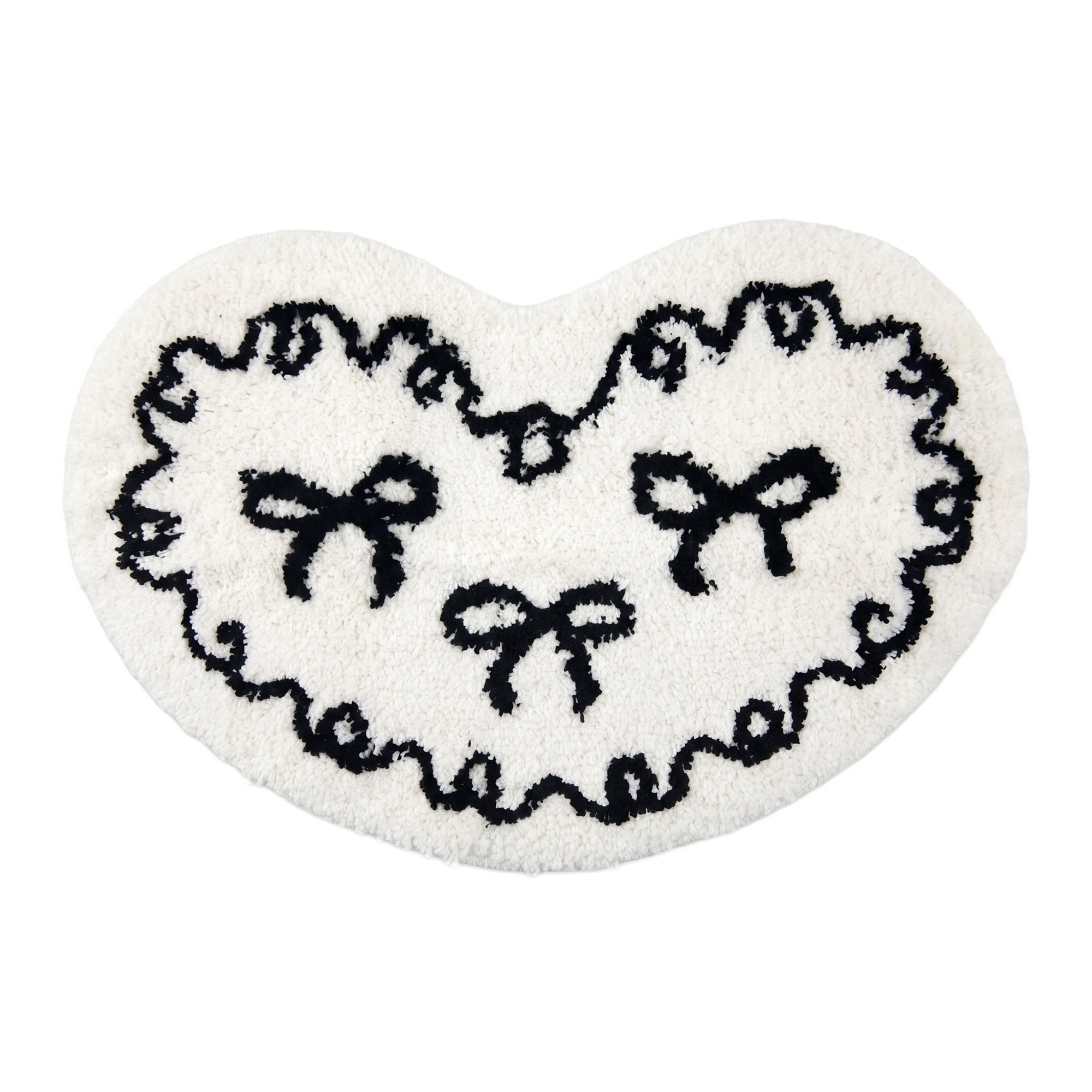 Unique Bargains Heart Shaped Shaggy Faux Fur Area Rug Non Slip Soft Plush 24" x 16" Beige