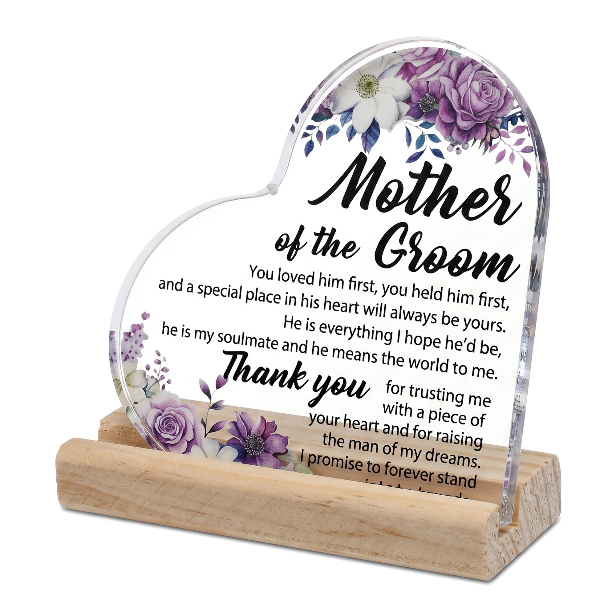 Unique Bargains Heart Wooden Sign  Square Tabletop Decor with Wooden Base  ["Style D"]