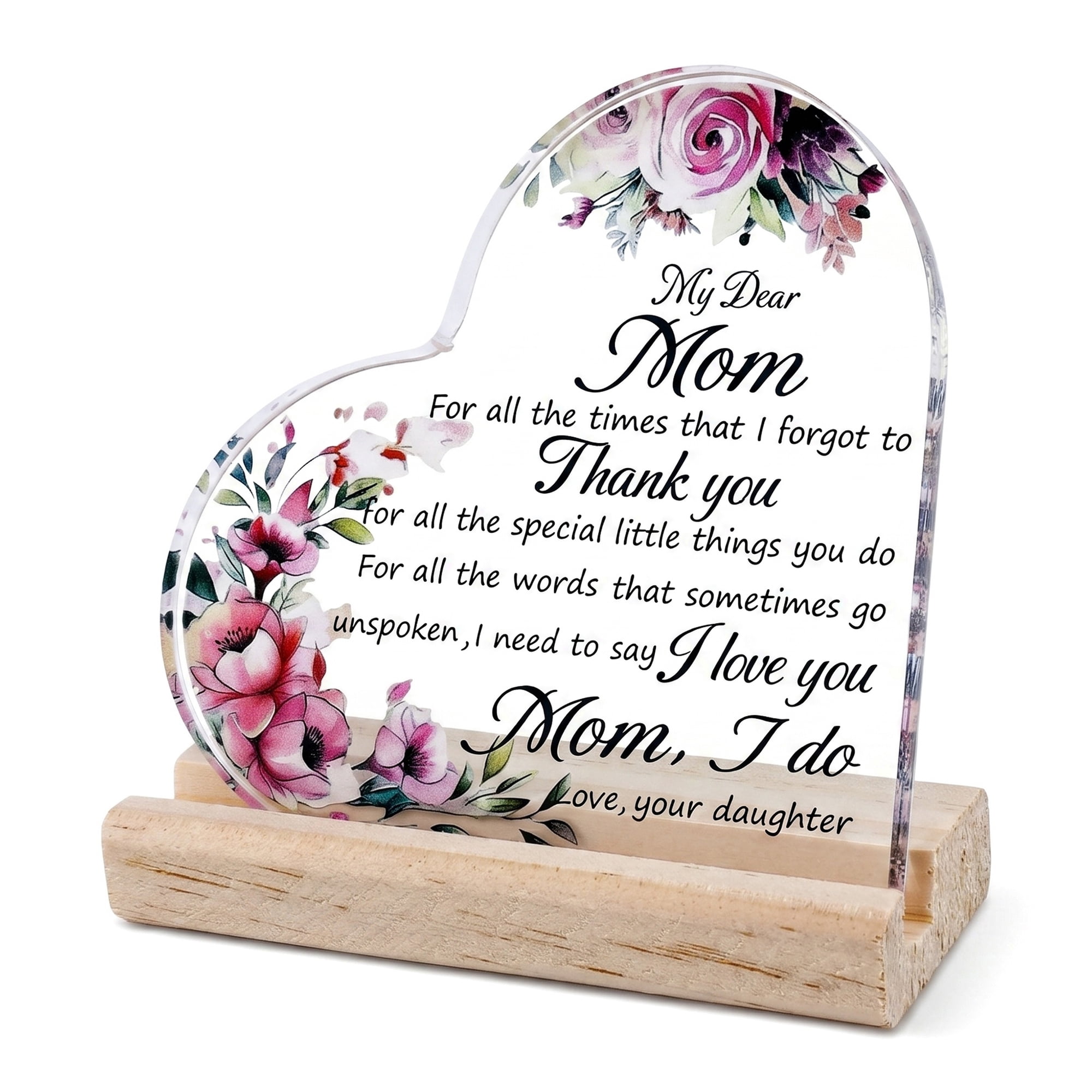 Unique Bargains Heart Wooden Sign  Square Tabletop Decor with Wooden Base  ["Style E"]