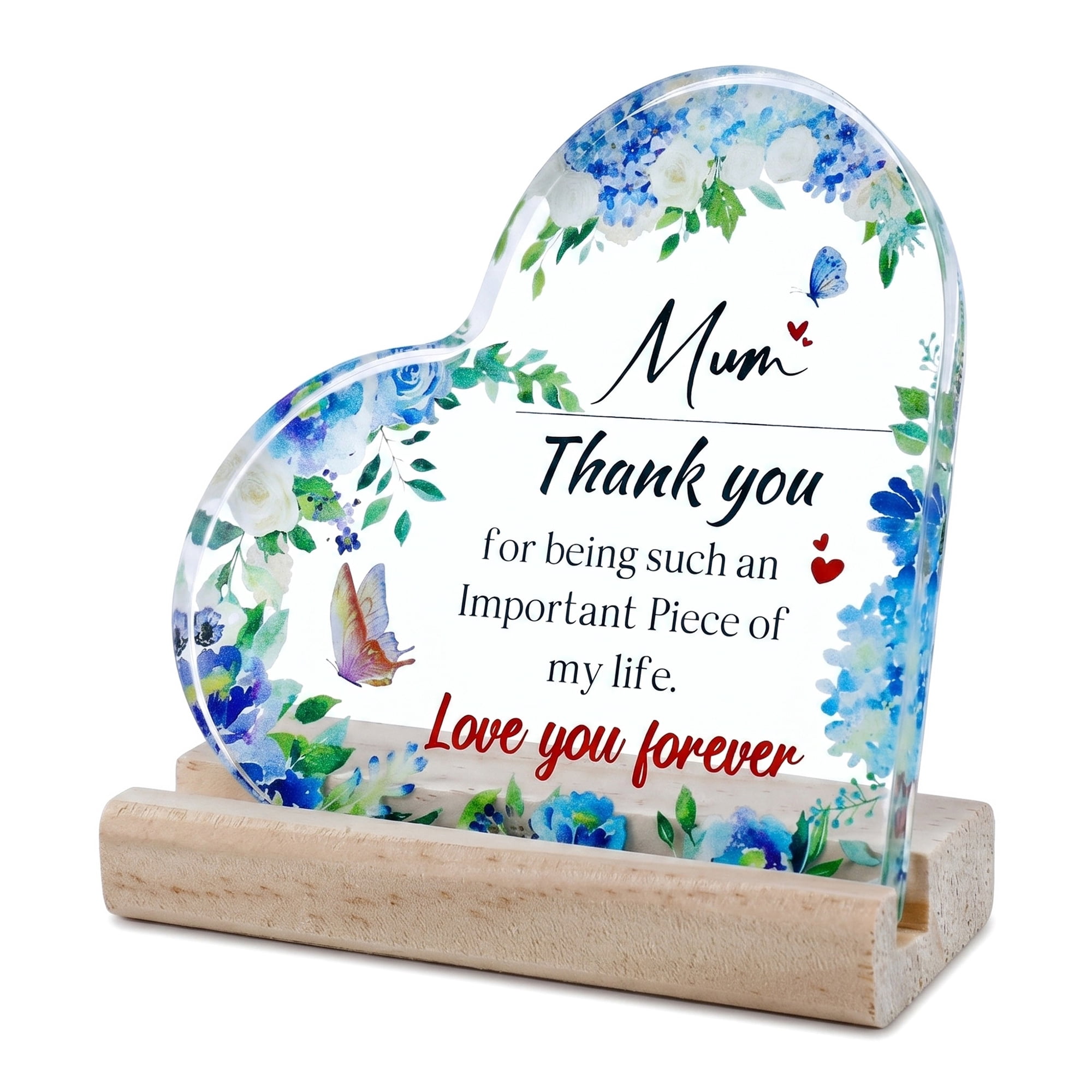 Unique Bargains Heart Wooden Sign  Square Tabletop Decor with Wooden Base  ["Style H"]