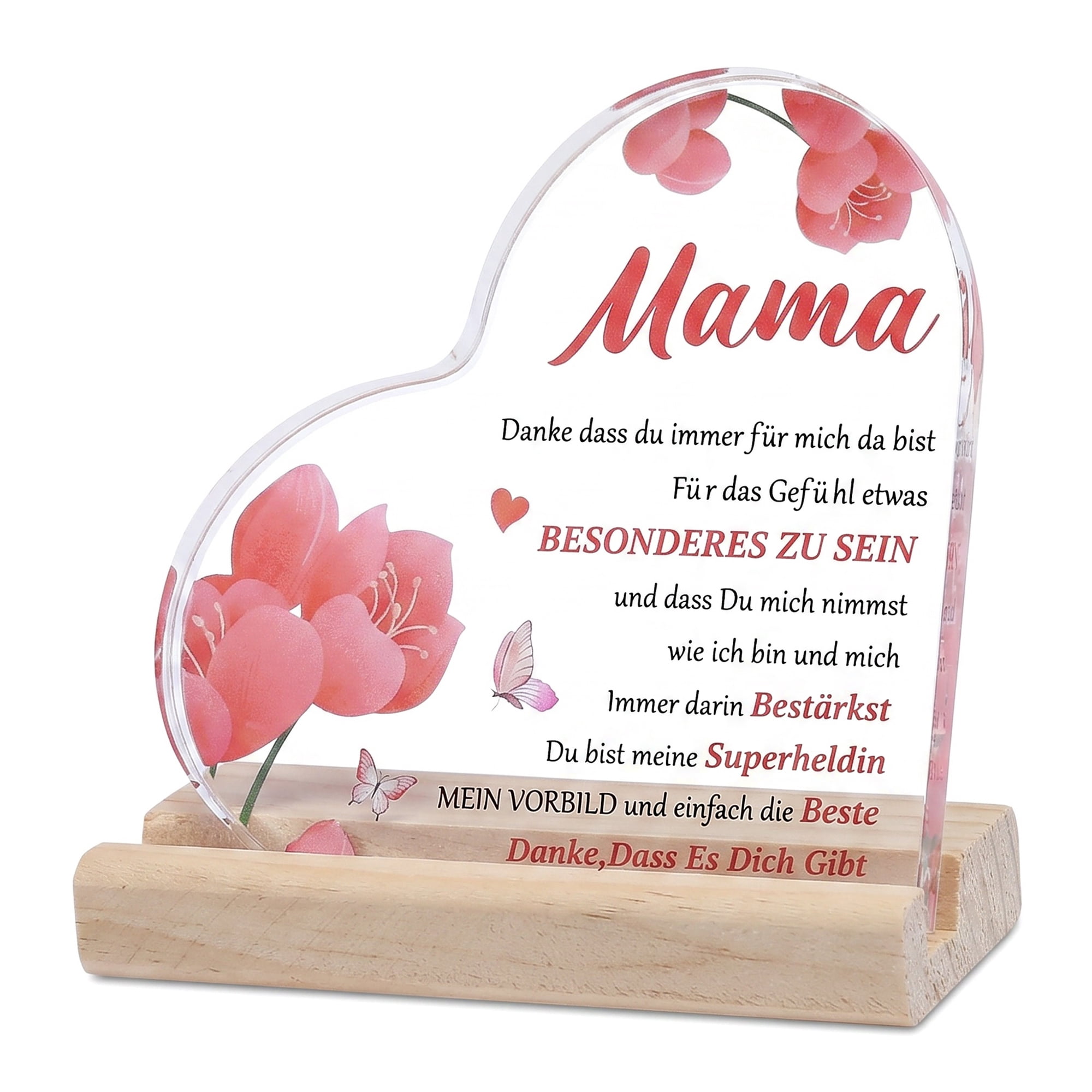 Unique Bargains Heart Wooden Sign  Square Tabletop Decor with Wooden Base  ["Style I"]