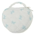 thumbnail image 1 of Unique Bargains Heart-shaped Bow Makeup Bag for Travel White Blue Polyester, 1 of 6