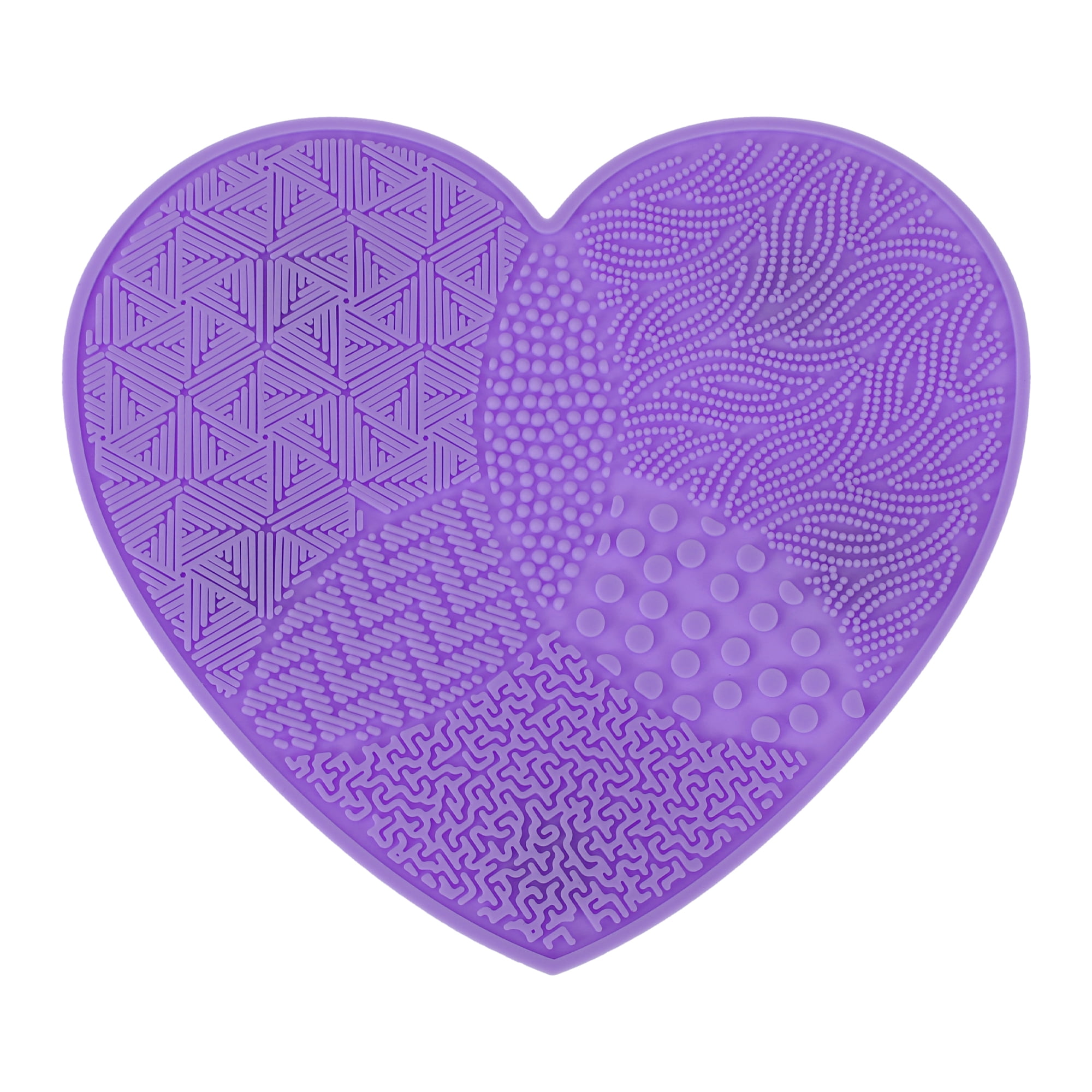 Unique Bargains Heart-shaped Makeup Sponge Brush Cleaner 1 Pc Purple