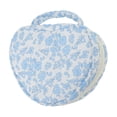 thumbnail image 1 of Unique Bargains Heart-shaped Orchid Print Makeup Bag for Travel White Polyester, 1 of 6