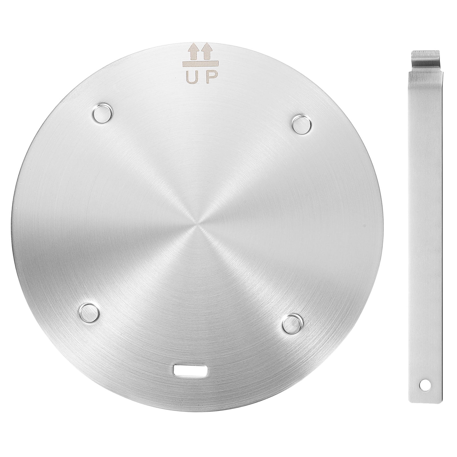 Unique Bargains Heat Diffuser Plate for Gas Stove Induction Adapter with Handle 8in Silver