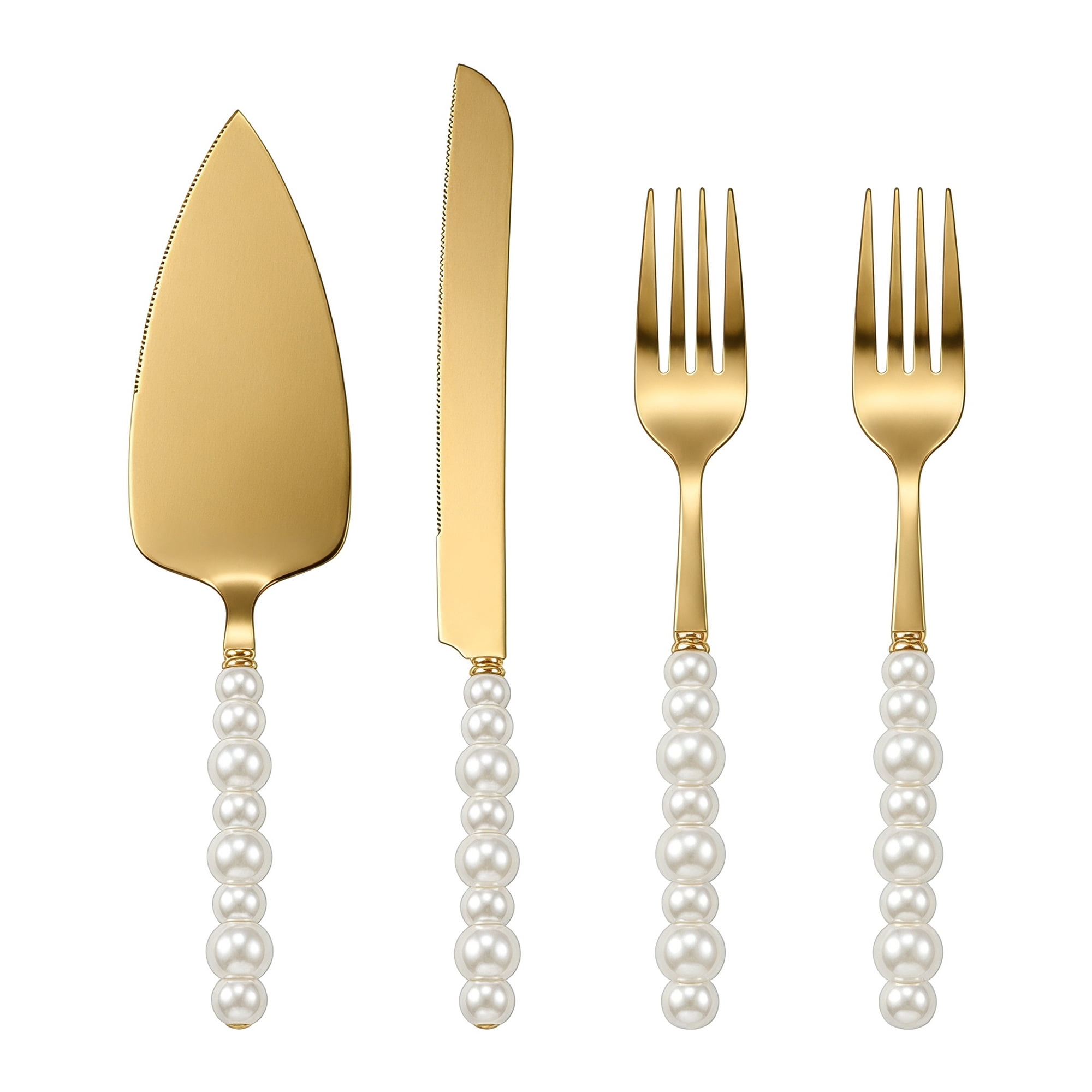 Unique Bargains Heat-Resistant Cooking Utensils Home Spatula Set Gold 4Pcs