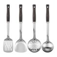 thumbnail image 1 of Unique Bargains Heat Resistant Cooking Utensils Kitchen Spatula Set Silver 4Pcs, 1 of 5