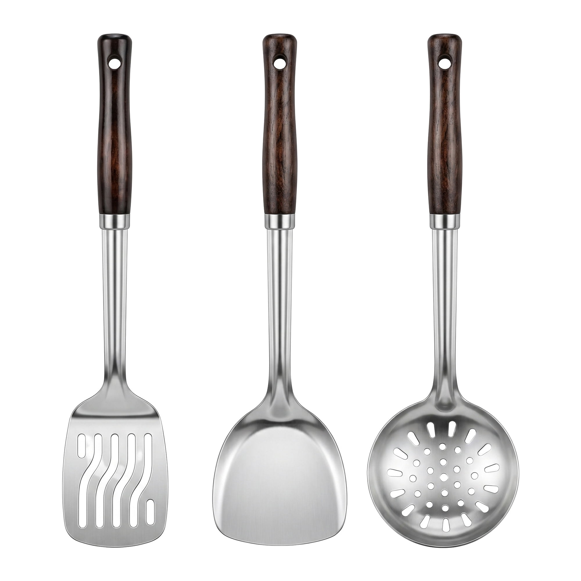 Unique Bargains Heat Resistant Cooking Utensils Kitchen Spatula Set Skimmer 3Pcs
