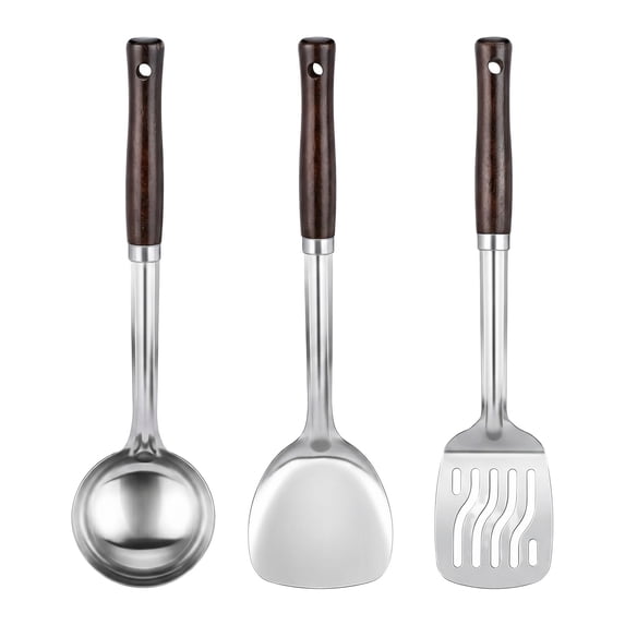 Unique Bargains Heat Resistant Cooking Utensils Kitchen Spatula Set Soup ladle 3Pcs