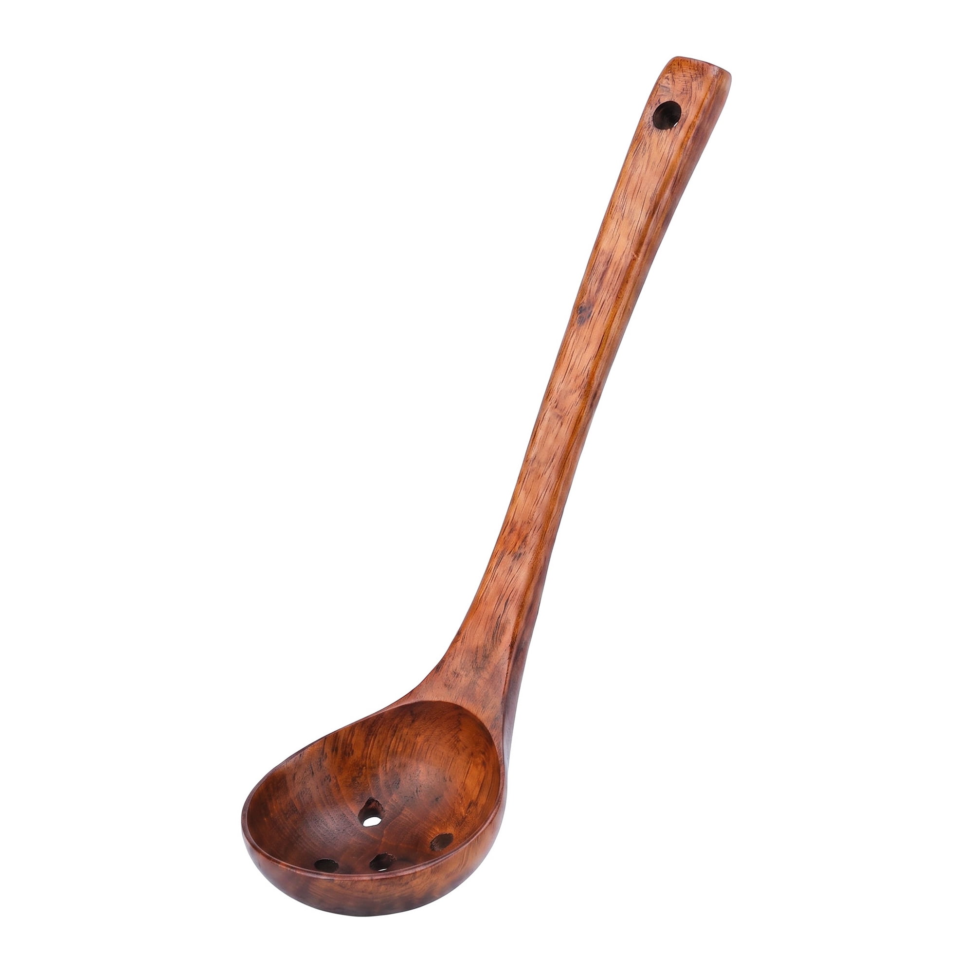 Unique Bargains Heat Resistant Kitchen Utensil Wooden Cooking Slotted Spoon 11"x3"