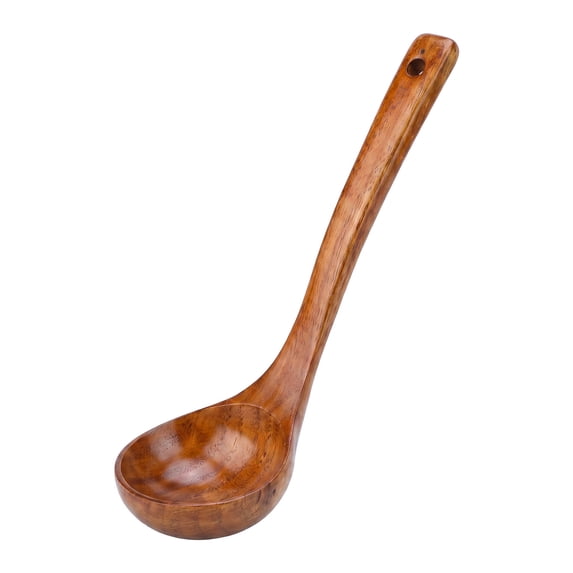 Unique Bargains Heat Resistant Kitchen Utensil Wooden Cooking Soup Spoon E 11"x3"