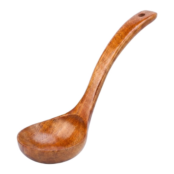 Unique Bargains Heat Resistant Kitchen Utensil Wooden Cooking Soup Spoon F 10.6"x3.3"