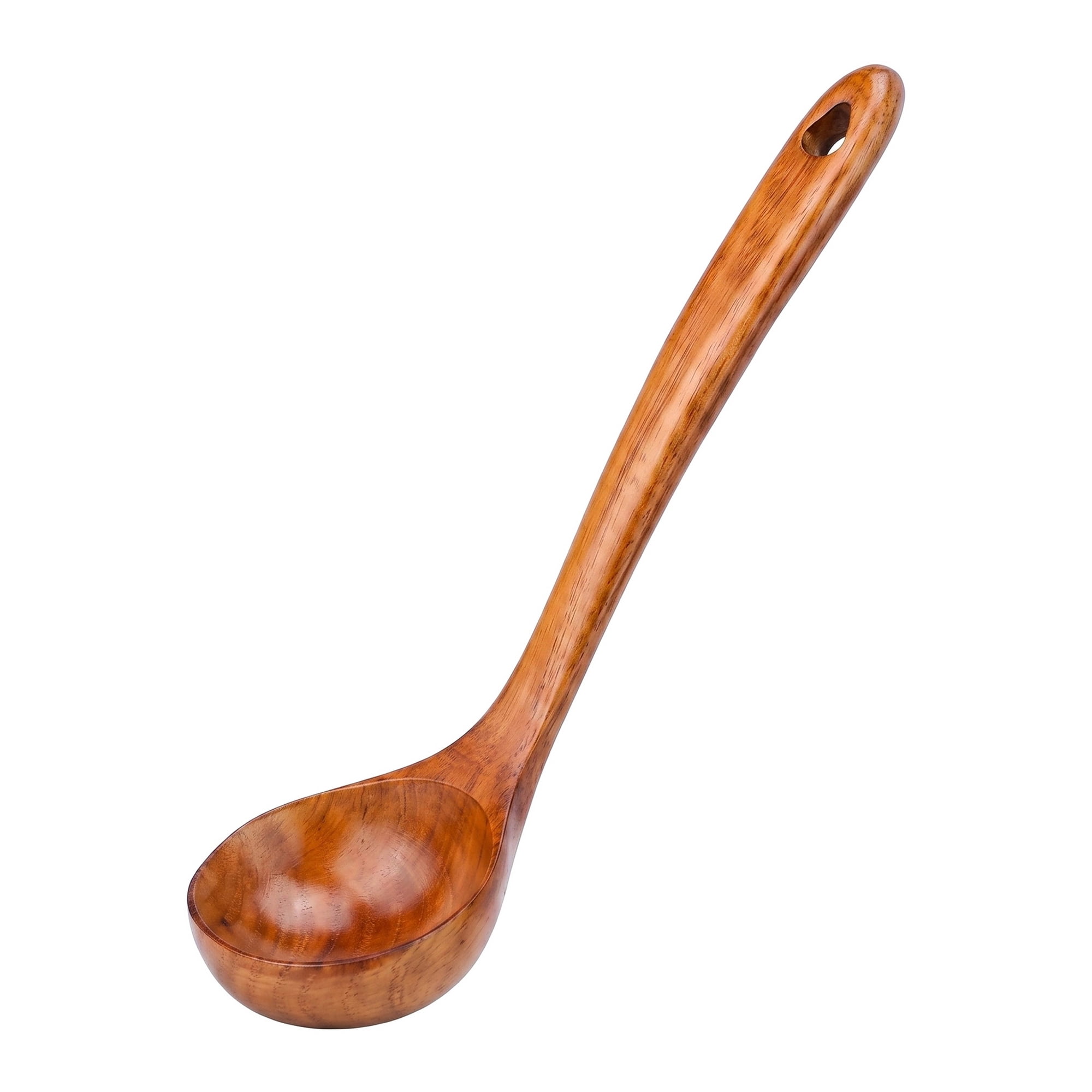 Unique Bargains Heat Resistant Kitchen Utensil Wooden Cooking Soup Spoon H 11"x2.9"