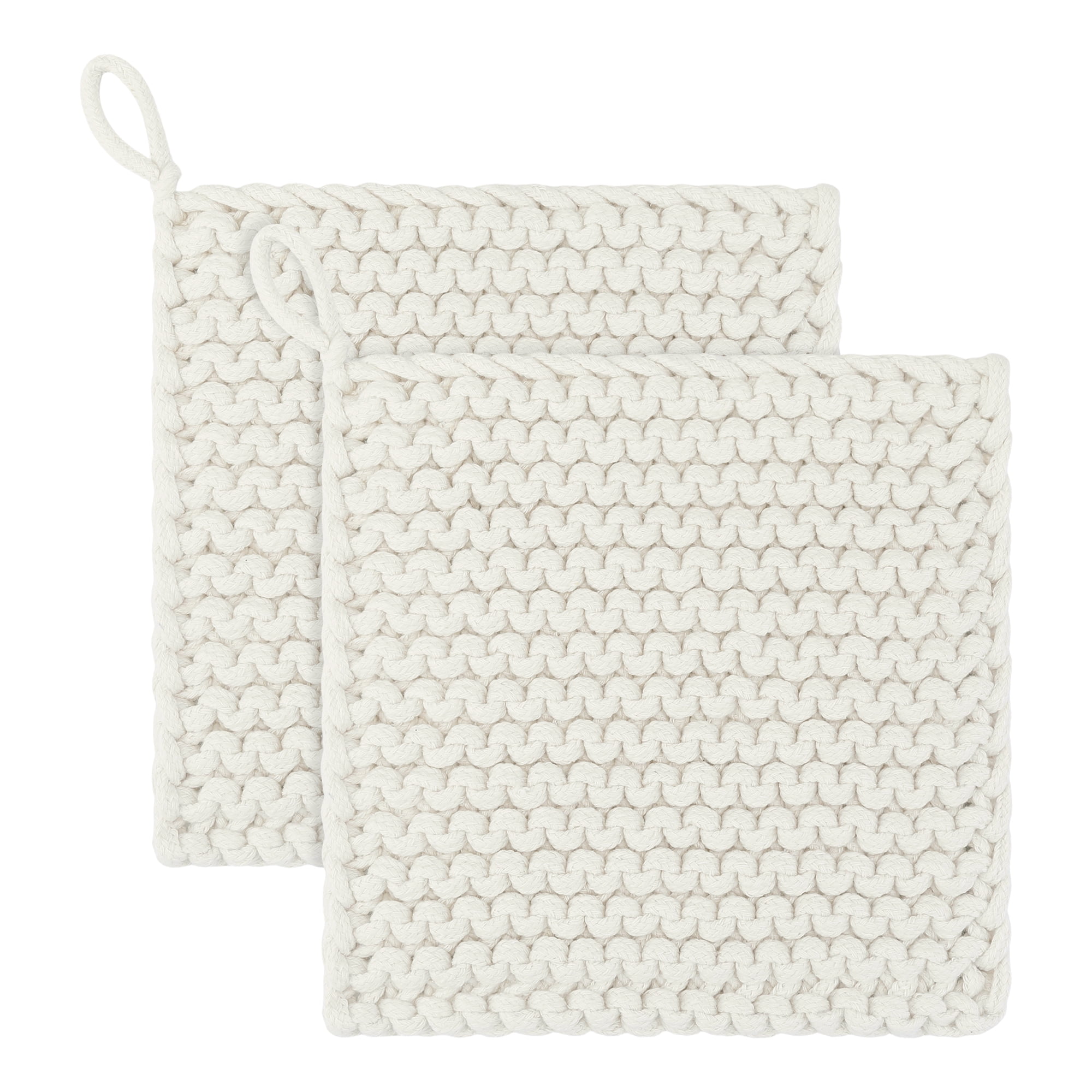 Unique Bargains Heat Resistant Pot Holders and Non-Slip Hot Pads Beige 2Pcs
