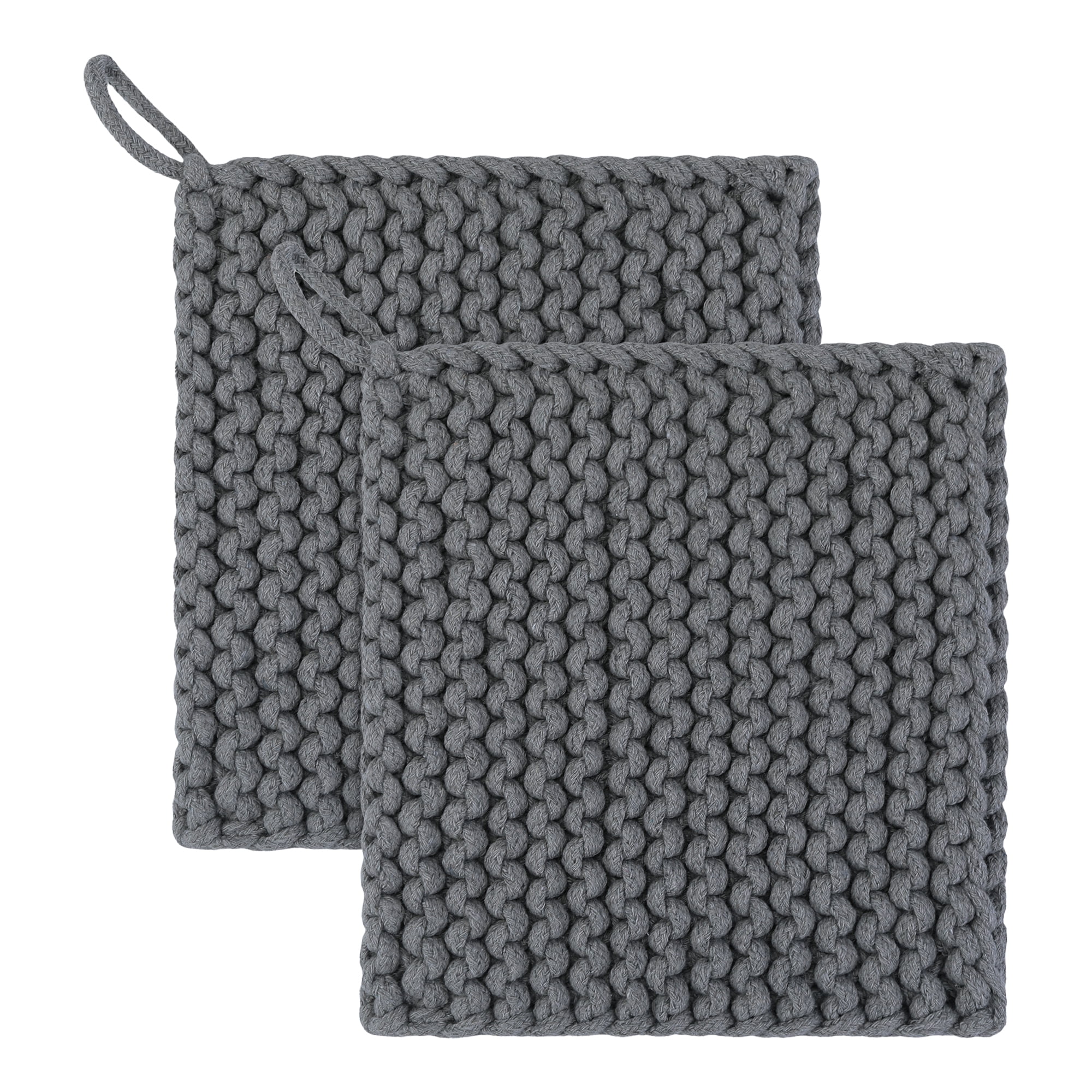 Unique Bargains Heat Resistant Pot Holders and Non-Slip Hot Pads Dark Gray 2Pcs