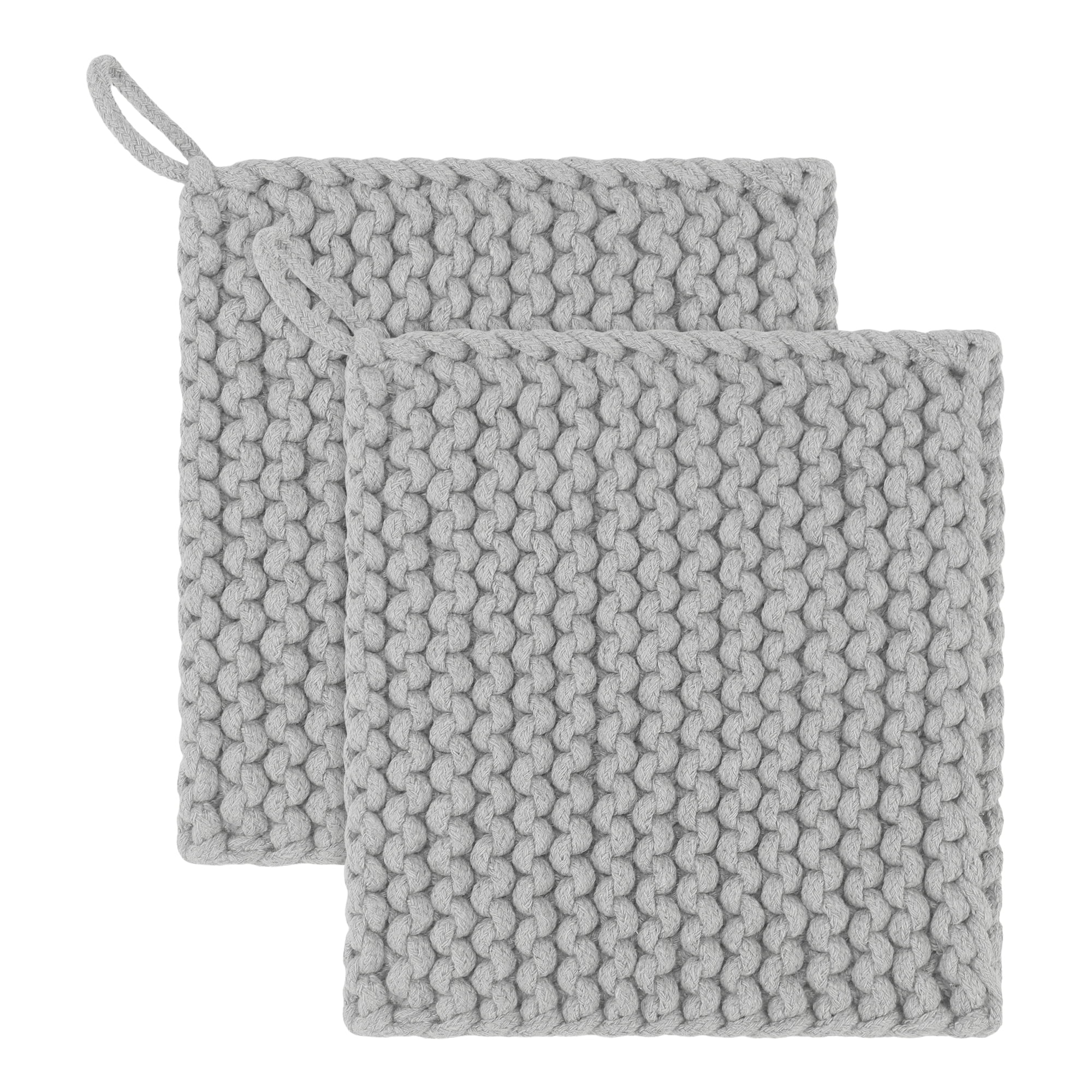 Unique Bargains Heat Resistant Pot Holders and Non-Slip Hot Pads Gray 2Pcs