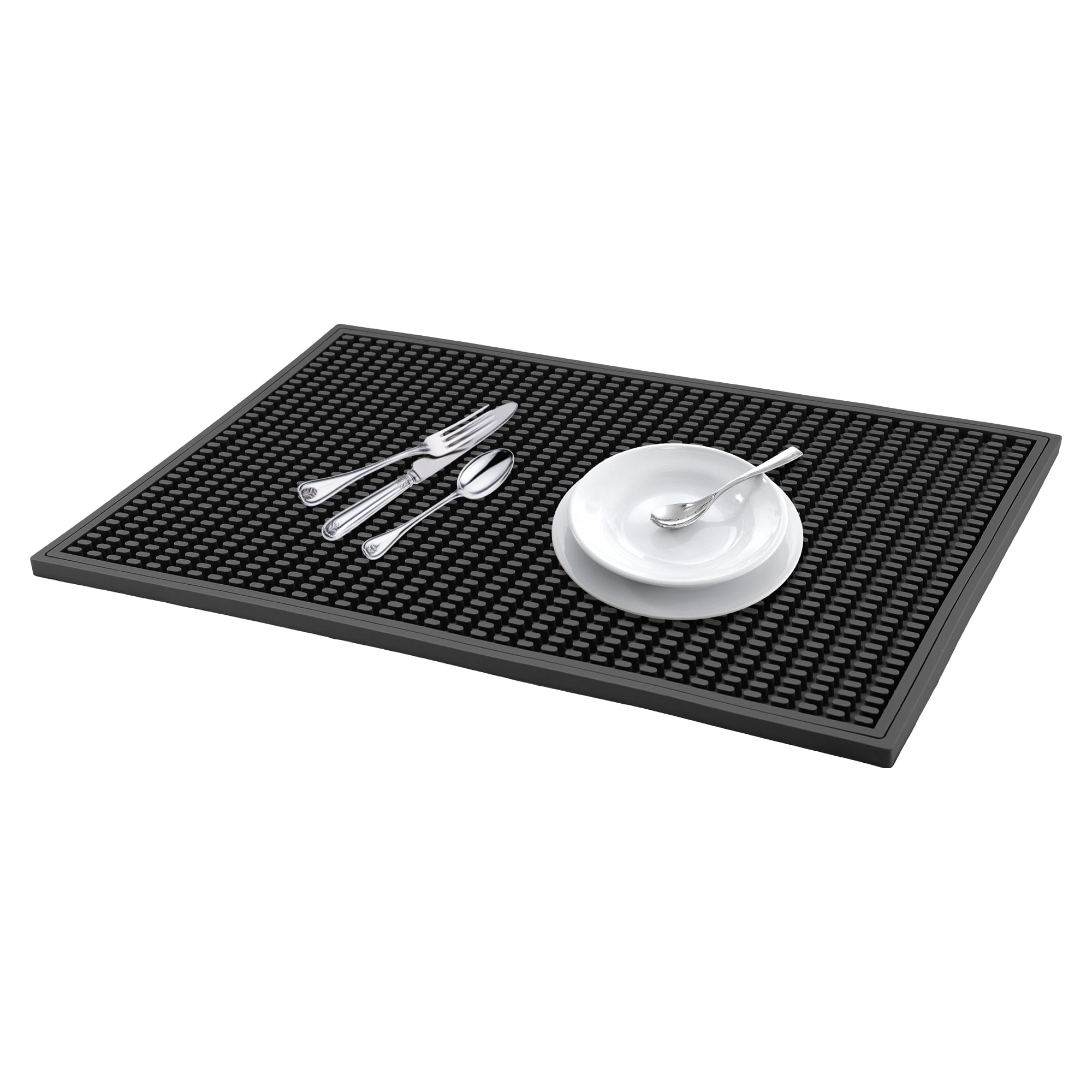 Unique Bargains Heat Resistant Silicone Mat for Kitchen Counter Black