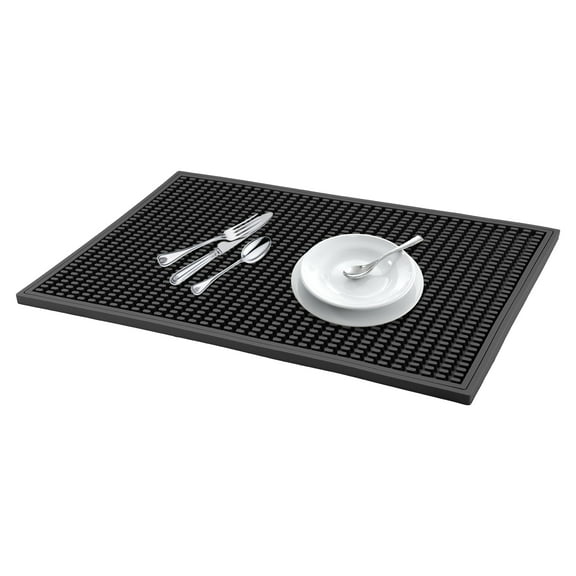 Unique Bargains Heat Resistant Silicone Mat for Kitchen Counter Black