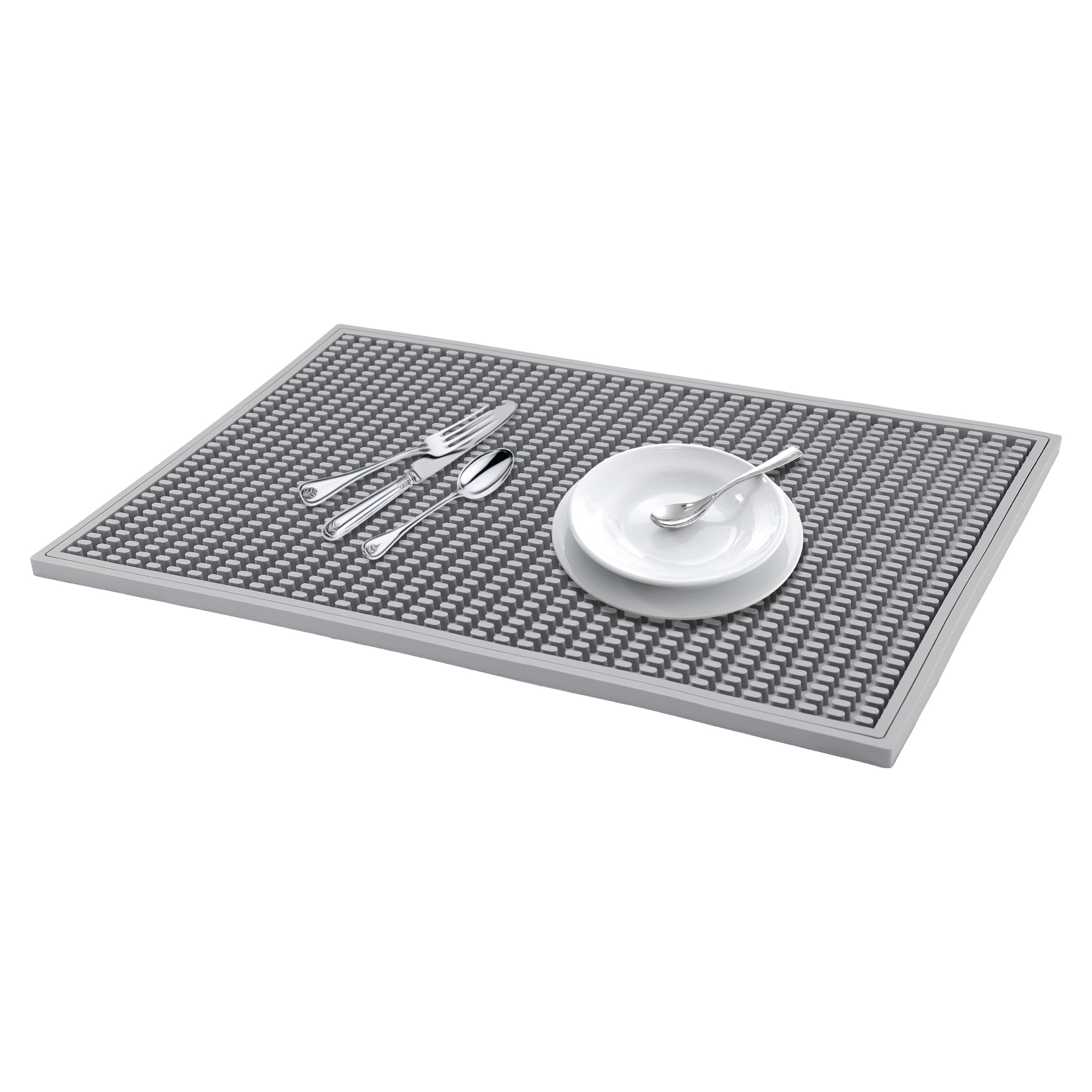 Unique Bargains Heat Resistant Silicone Mat for Kitchen Counter Gray