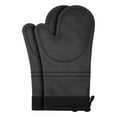thumbnail image 1 of Unique Bargains Heat Resistant Soft Silicone Oven Mitts Set of 2 Black 13x7.5 Inch, 1 of 7