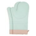 thumbnail image 1 of Unique Bargains Heat Resistant Soft Silicone Oven Mitts Set of 2 Mint Green 13x7.5 Inch, 1 of 7