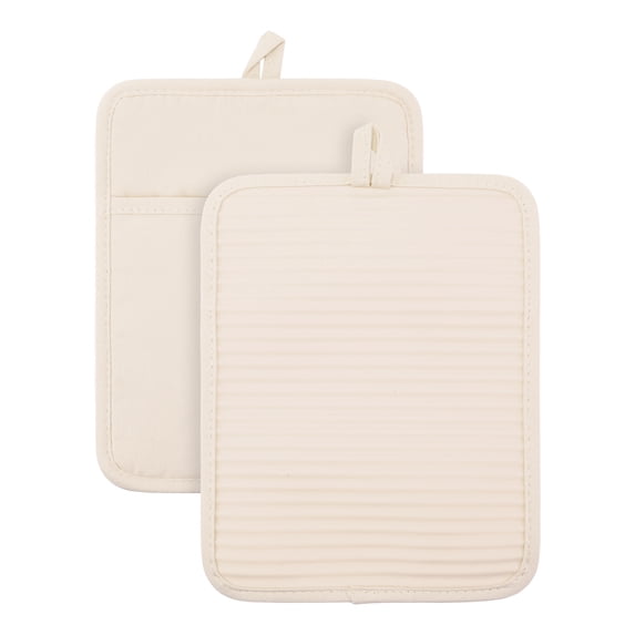 Unique Bargains Heat Resistant Trivets Non-Slip Hot Pads Beige 9.1"x 7.1"