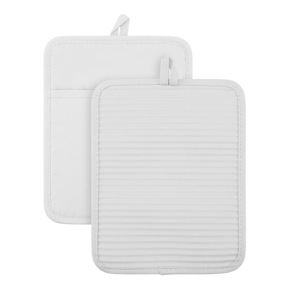 Unique Bargains Heat Resistant Trivets Non-Slip Hot Pads Light Gray 9.1"x 7.1"