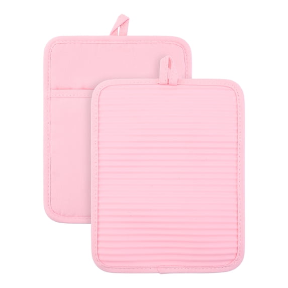 Unique Bargains Heat Resistant Trivets Non-Slip Hot Pads Pink 9.1"x 7.1"
