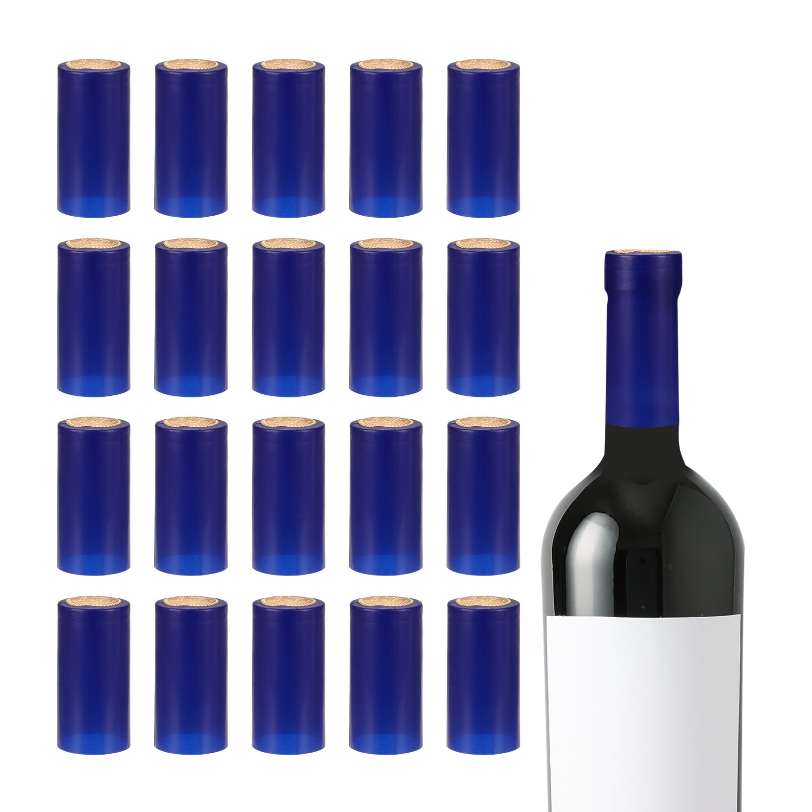 Unique Bargains Heat Shrink Capsules Wine Bottle Sealer Wrap Caps for Preservation Blue
