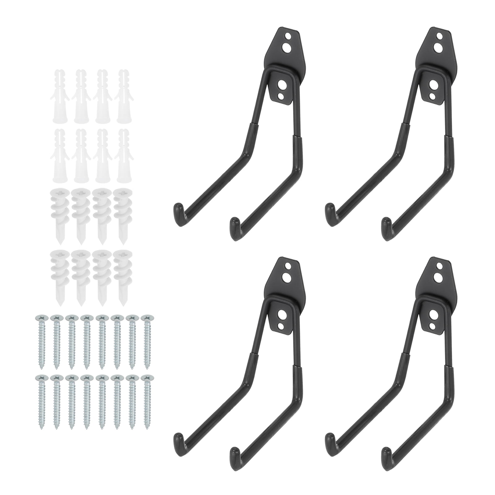 Unique Bargains Heavy Duty Garage Hooks Wall Mount Hanger 2.36"x 7.40"x 6.30" Black