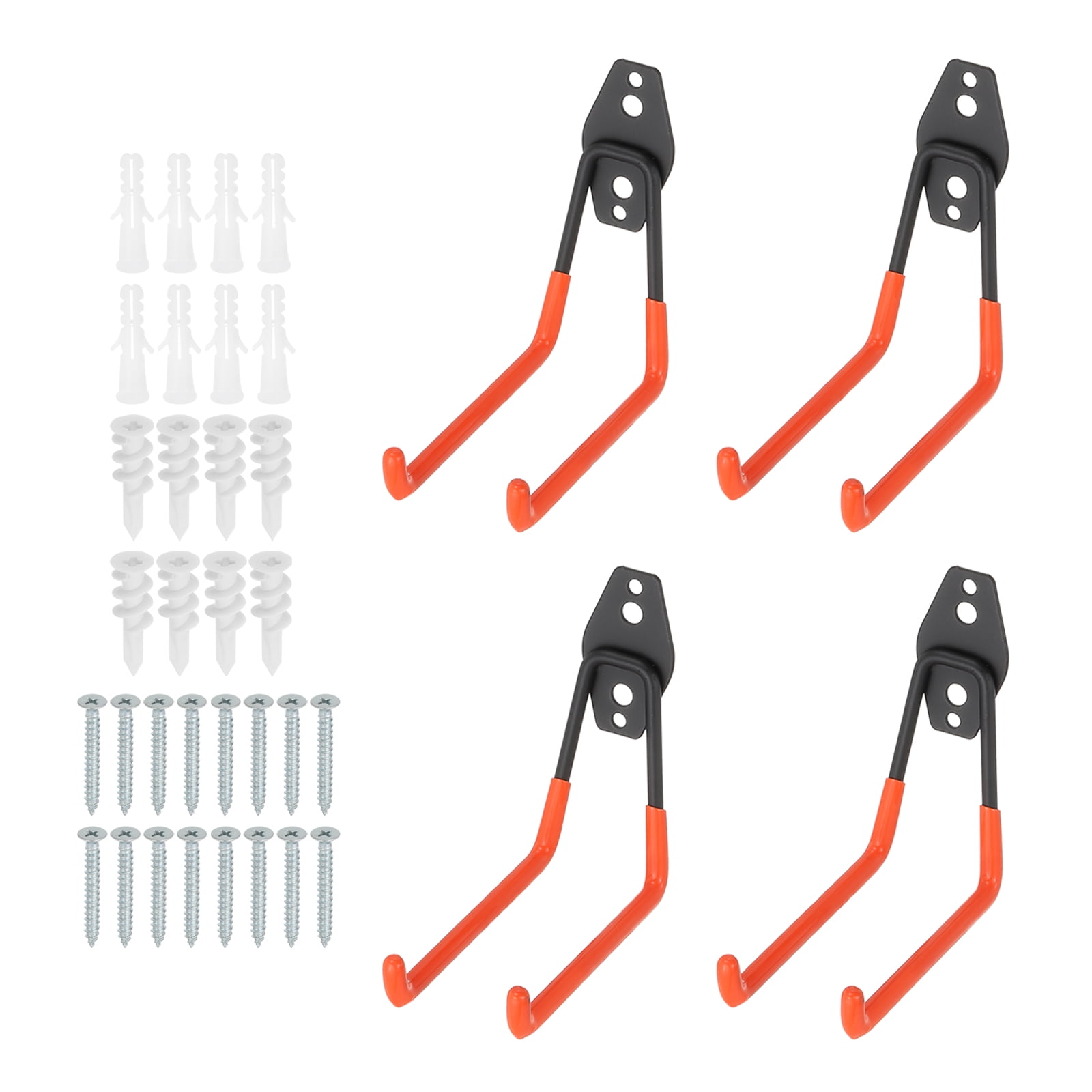 Unique Bargains Heavy Duty Garage Hooks Wall Mount Hanger 2.36"x 7.40"x 6.30" Red