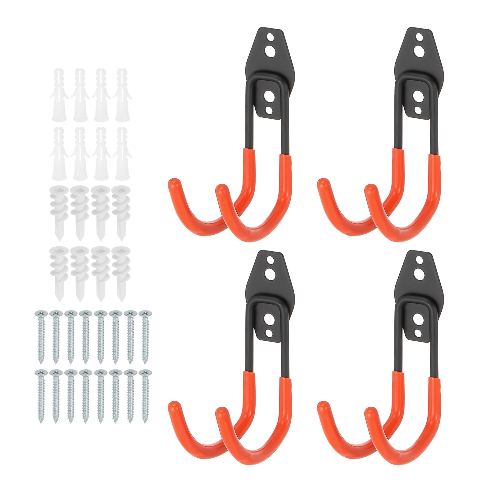 Unique Bargains Heavy Duty Garage Storage Hooks Wall Mount Hanger 1.57"x4.09"x5.71" Red