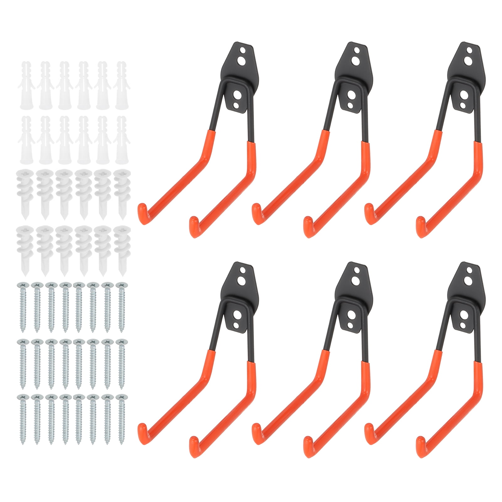 Unique Bargains Heavy Duty Garage Storage Hooks Wall Mount Hanger 2.36"x 5.12"x5.12" Red
