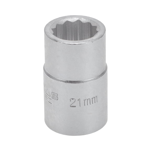 Unique Bargains Heavy Duty Impact Socket Hardware Tool for Car Motorcycle Dirtbike Durable High Carbon Steel 55mm Length 1 Pcs Silver Tone 6 Point 21mm 19mm Drive